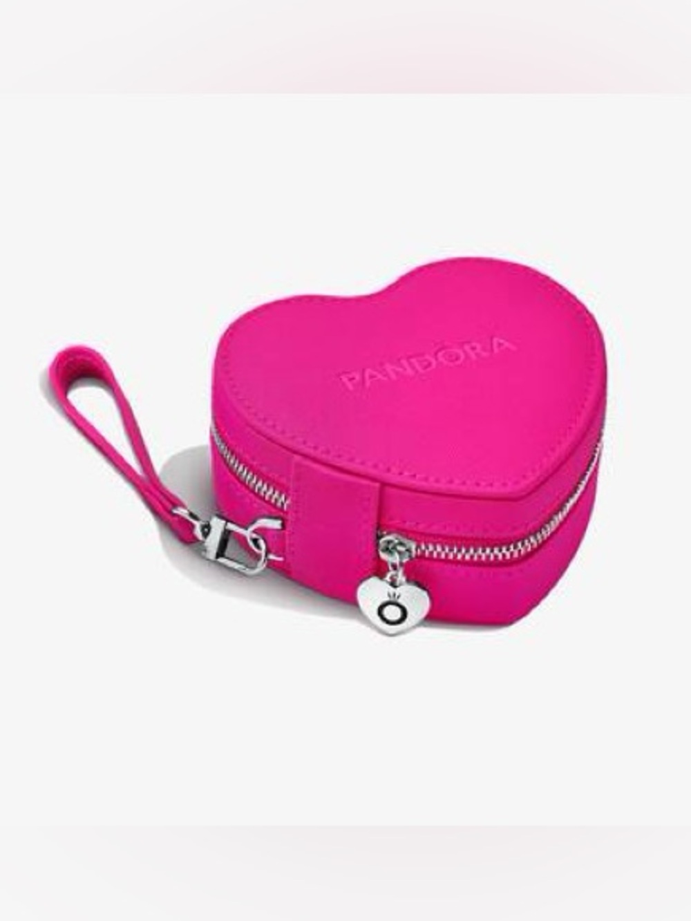 Pandora Hot Pink Heart Shaped Wristlet Jewelry Case